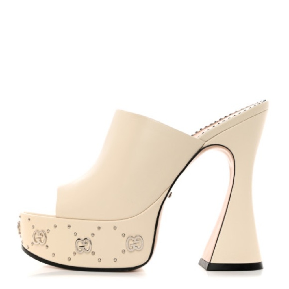 Gucci Cream Women's Platform Mules